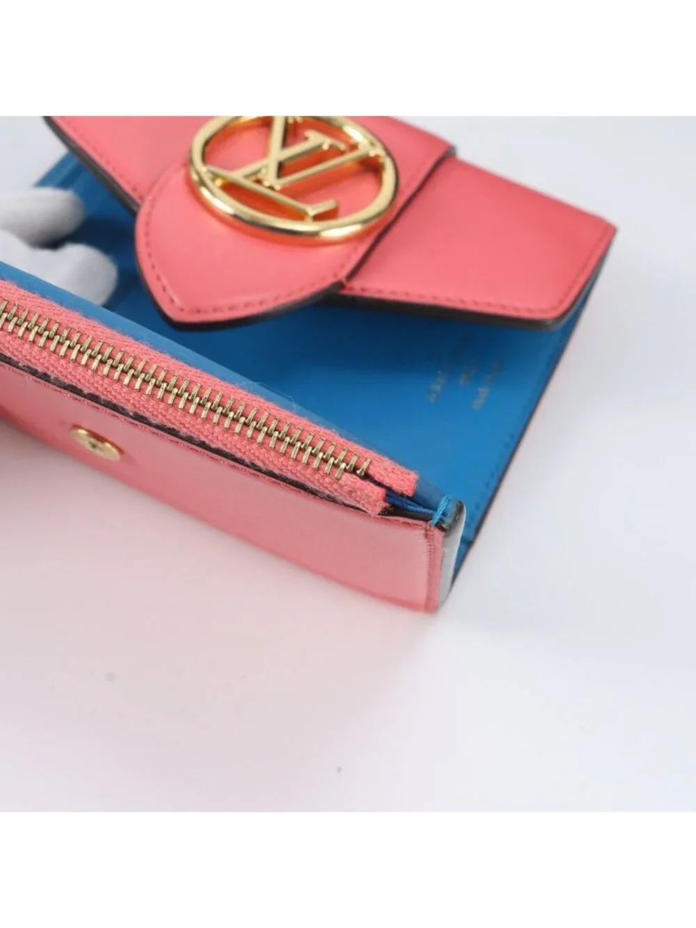 Louis Vuitton Portefeuille LV Pont Neuf Leather Trifold Wallet Compact